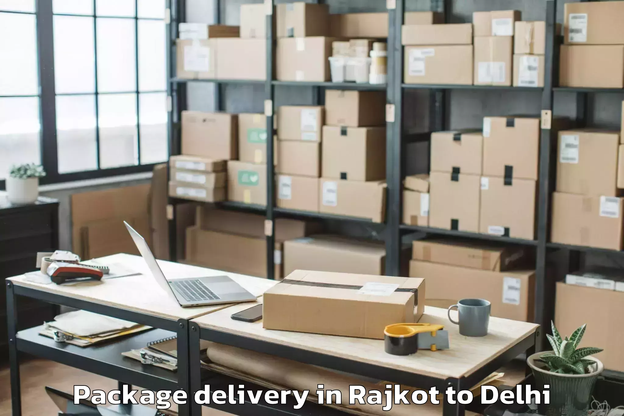 Quality Rajkot to University Of Delhi New Delhi Package Delivery